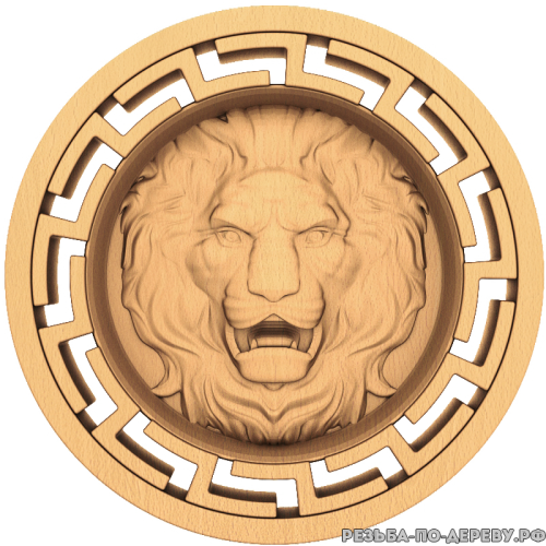 Голова льва #7 из дерева